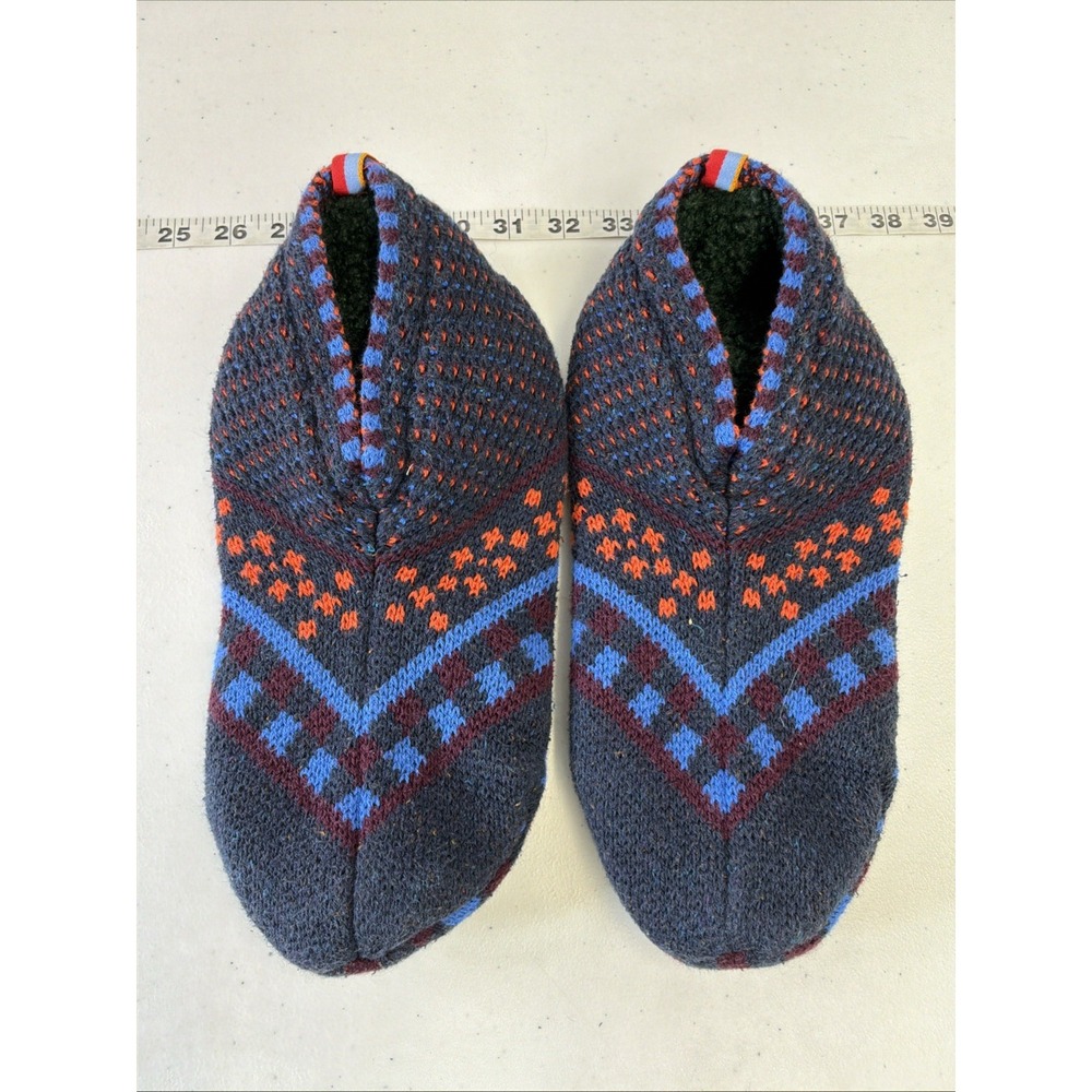 Bombas Gripper Slipper Socks Navy Knit House Shoes Adult Mens Size Large 10-12.5